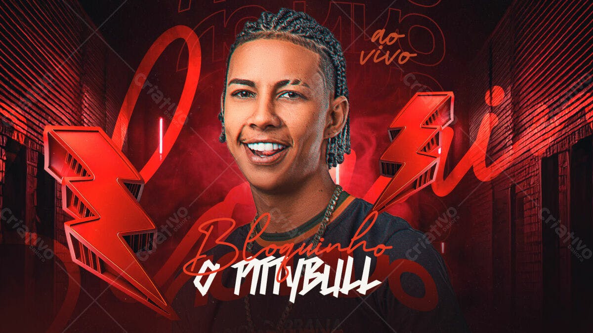 Flyer Show Bloquinho e Pitbull PSD Editável