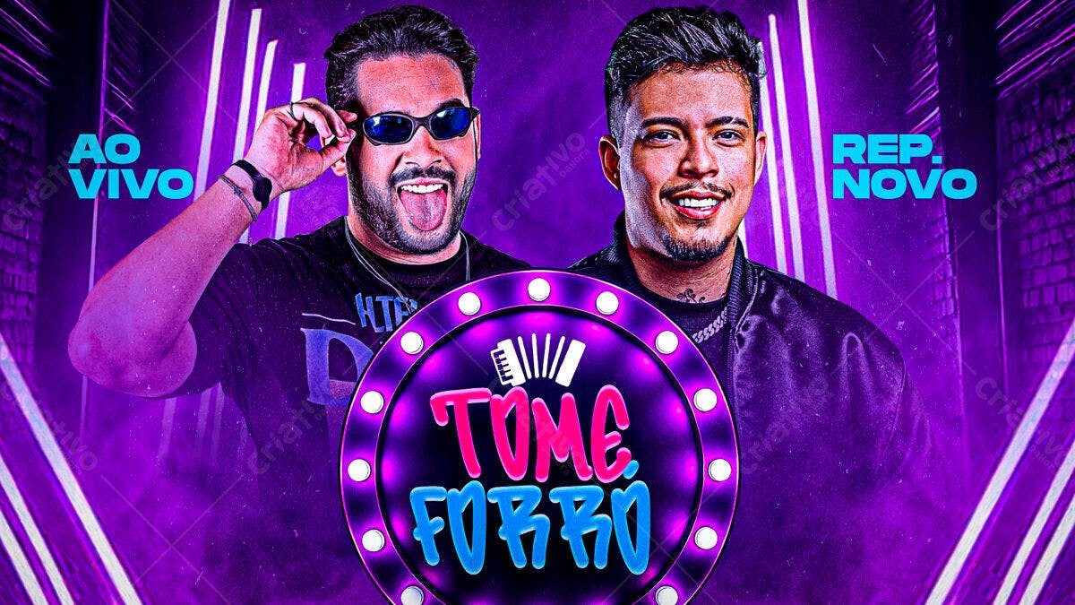 Flyer para Show de Forró Ao Vivo PSD Editável