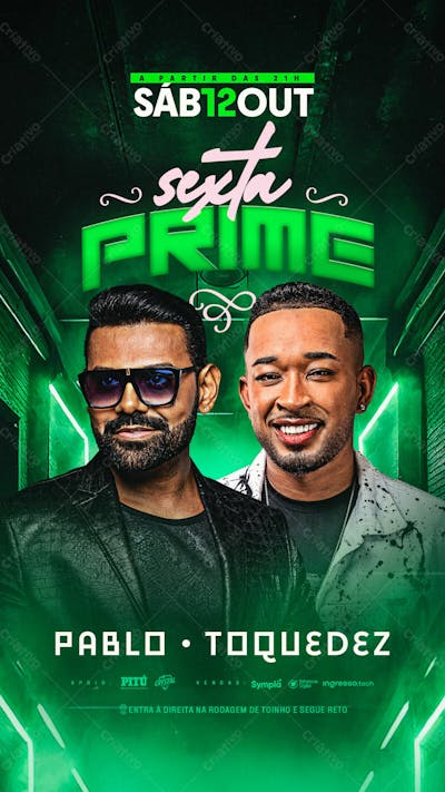 Flyer Evento Sexta Prime Story Psd Editável