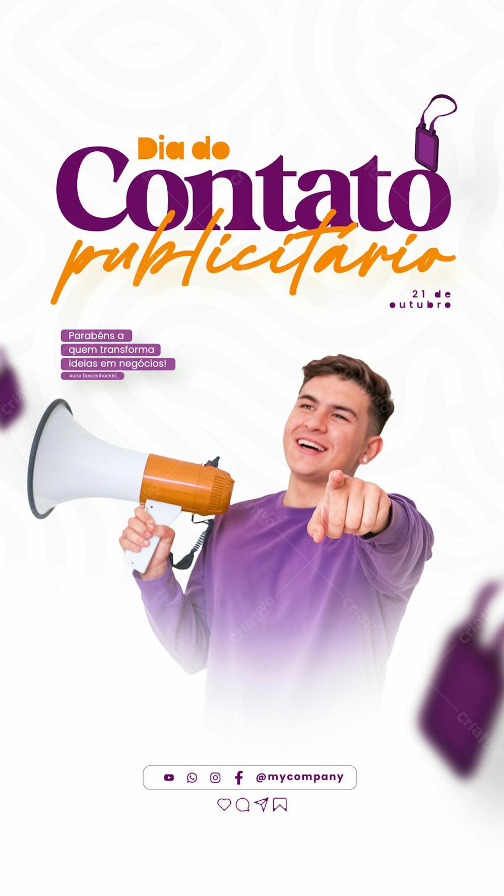 Dia Do Contato Publicitário 21 De Outubro Social Media Psd Editável