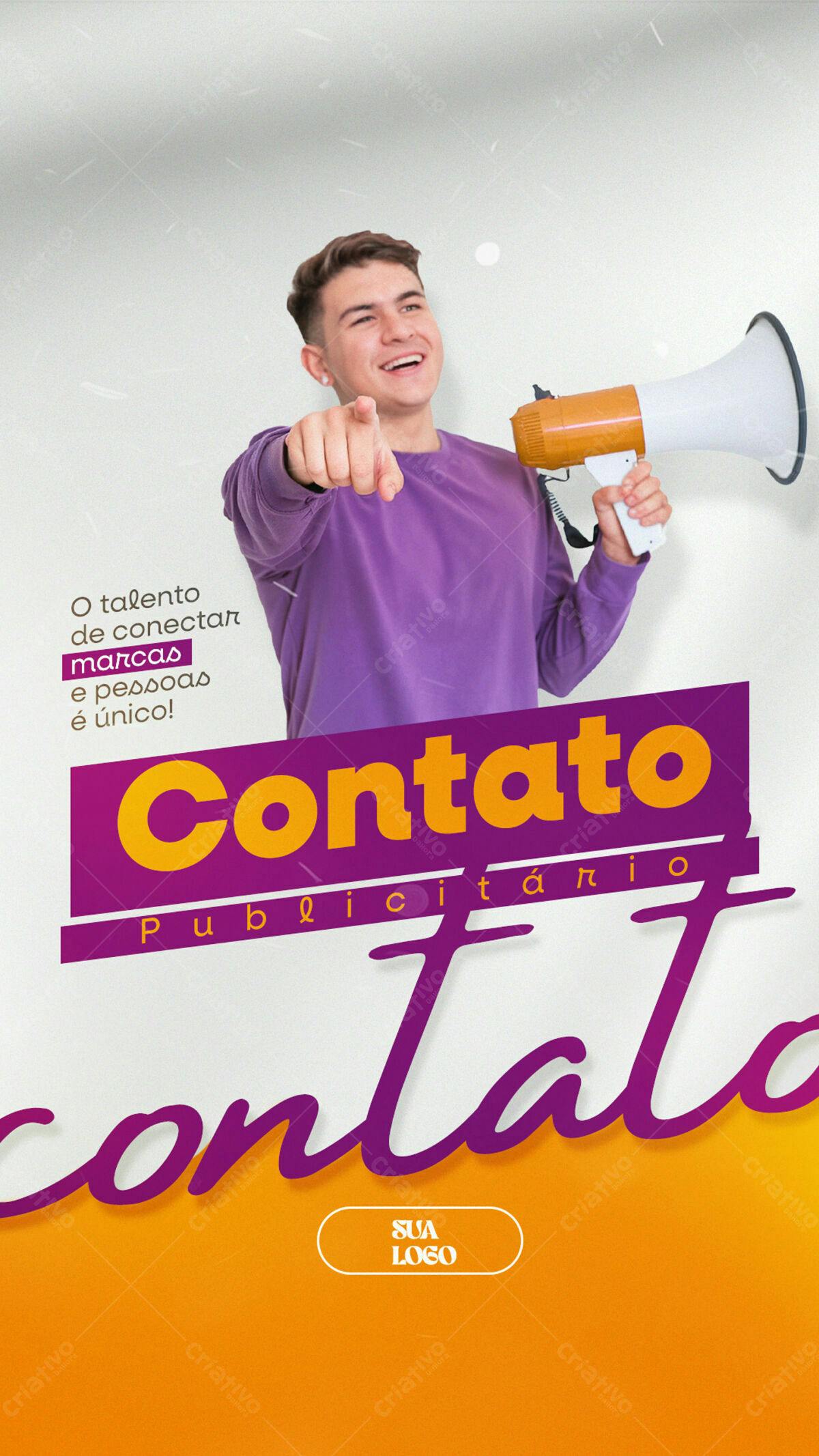 Flyer Publicitário com Publicitário Sorrindo PSD Editável