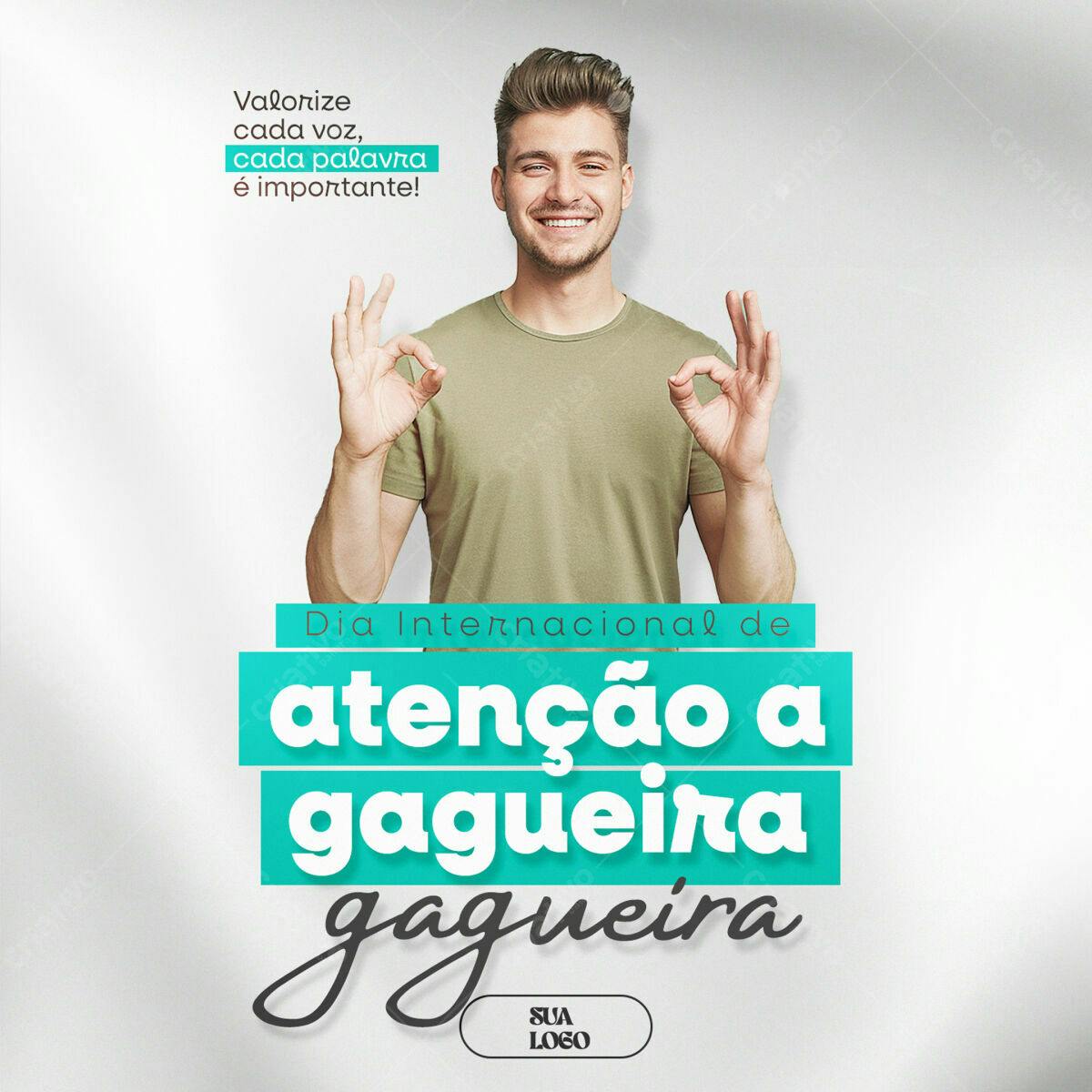 Post para o Dia Internacional de Atenção à Gagueira PSD Editável