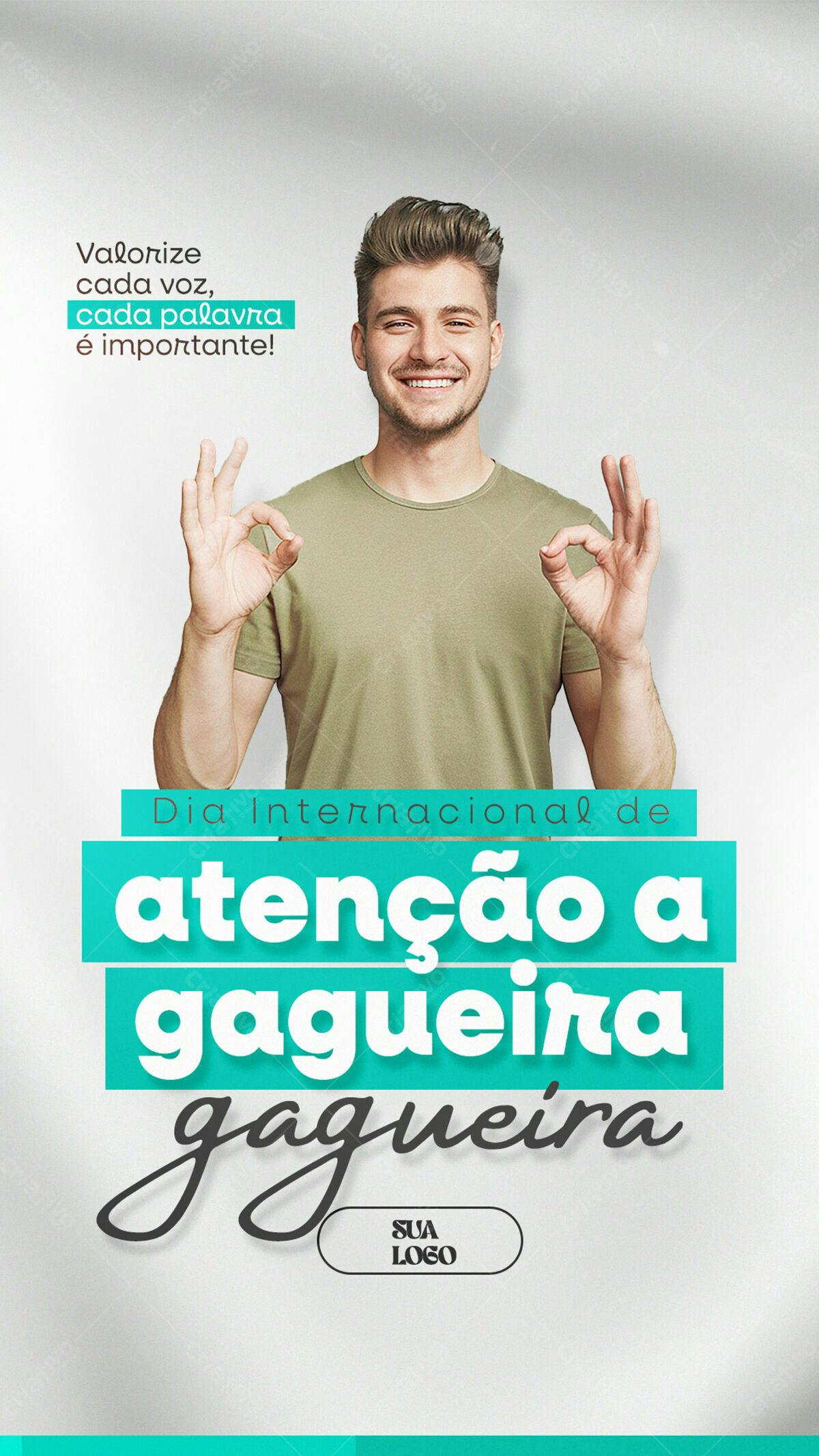 PSD para o Dia Internacional de Atenção à Gagueira Editável