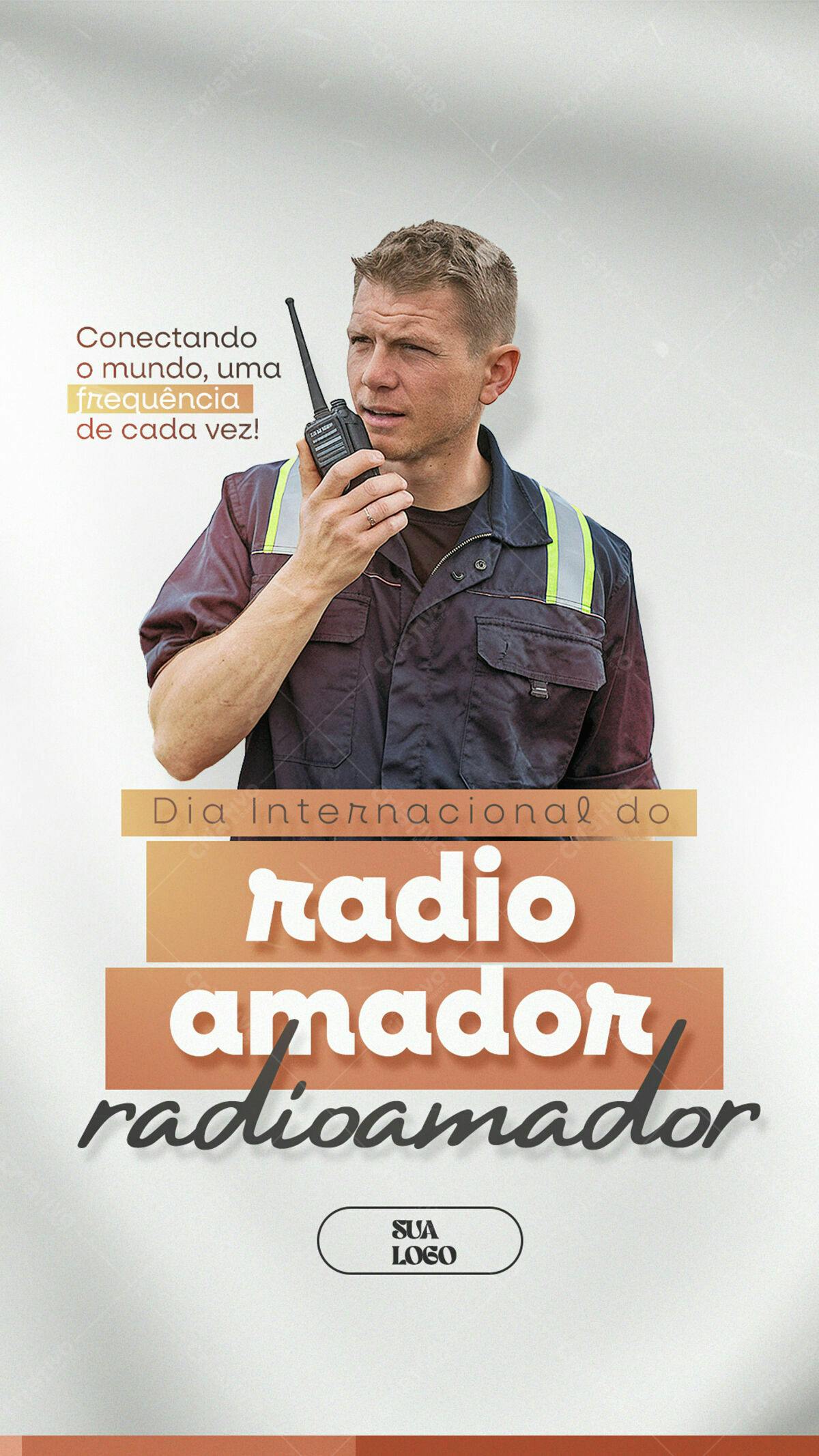 Flyer Dia Internacional do Radioamador PSD Editável