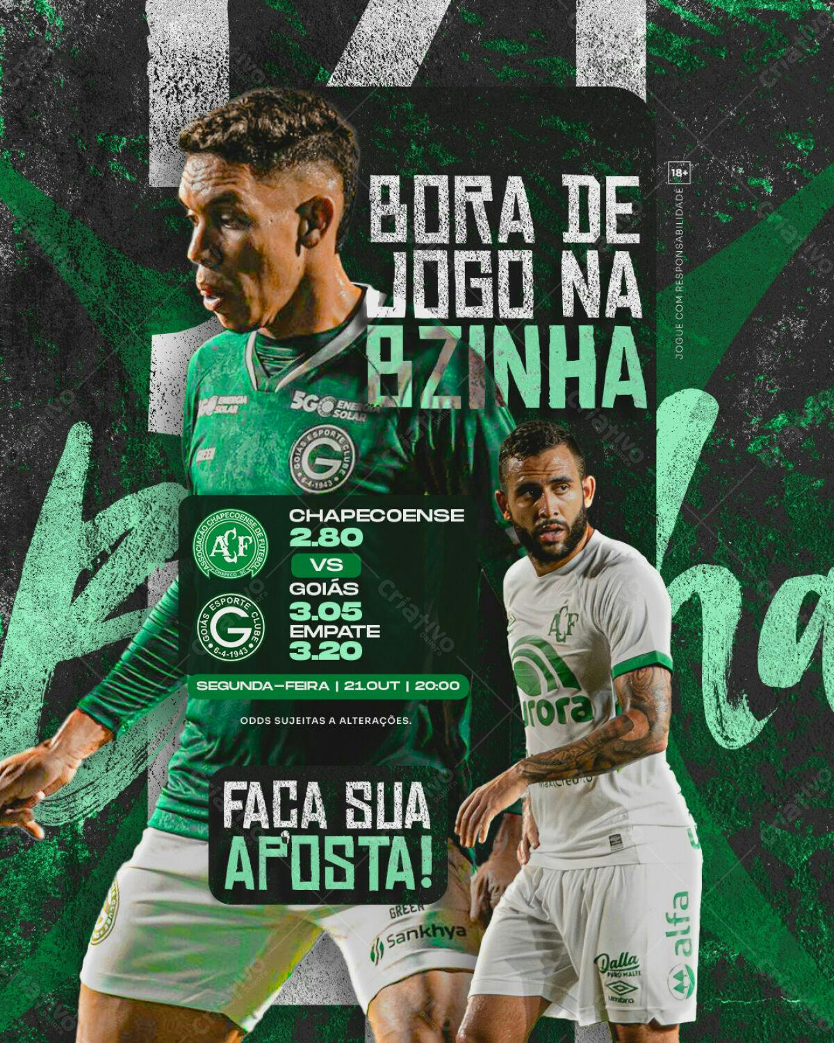 Flyer Apostas Esportivas Chapecoense x Goiás PSD Editável