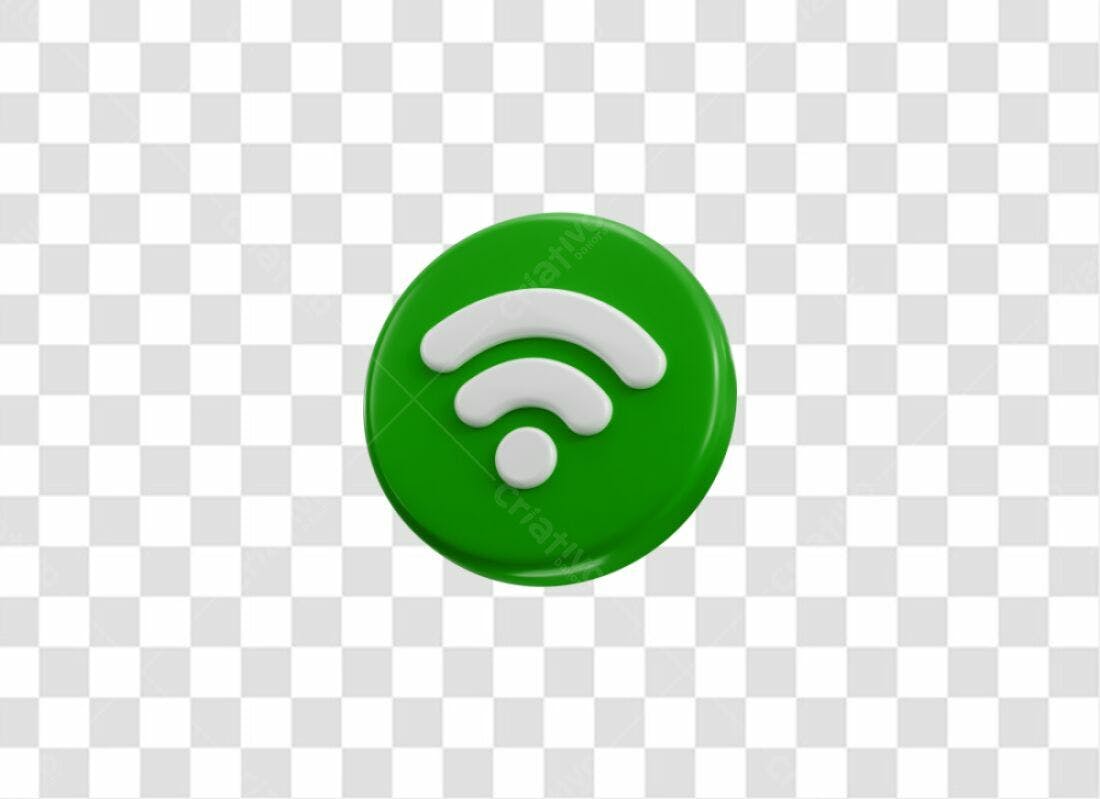 Icone Wifi Verde PNG com fundo transparente