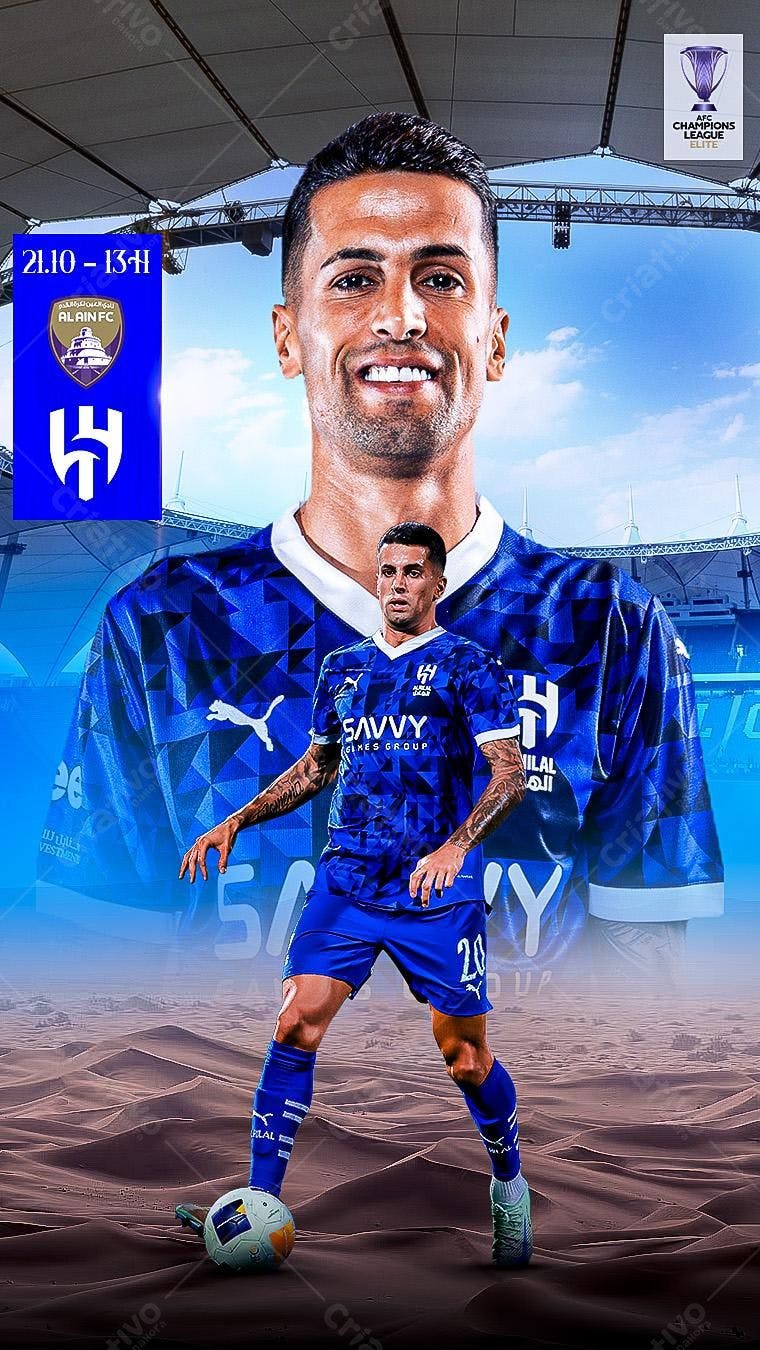 Flyer de Futebol para Jogo do Al Ain FC PSD Editável