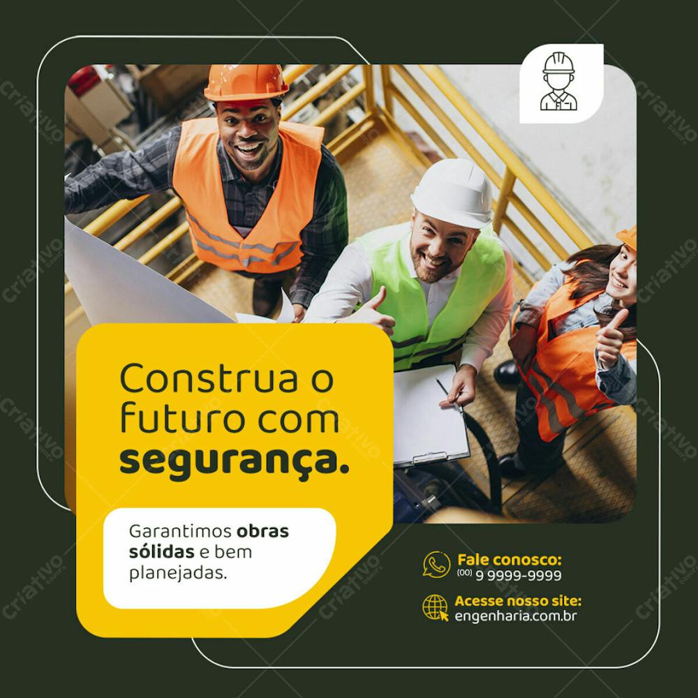 Engenharia Contrução Futuro Feed Psd Editável