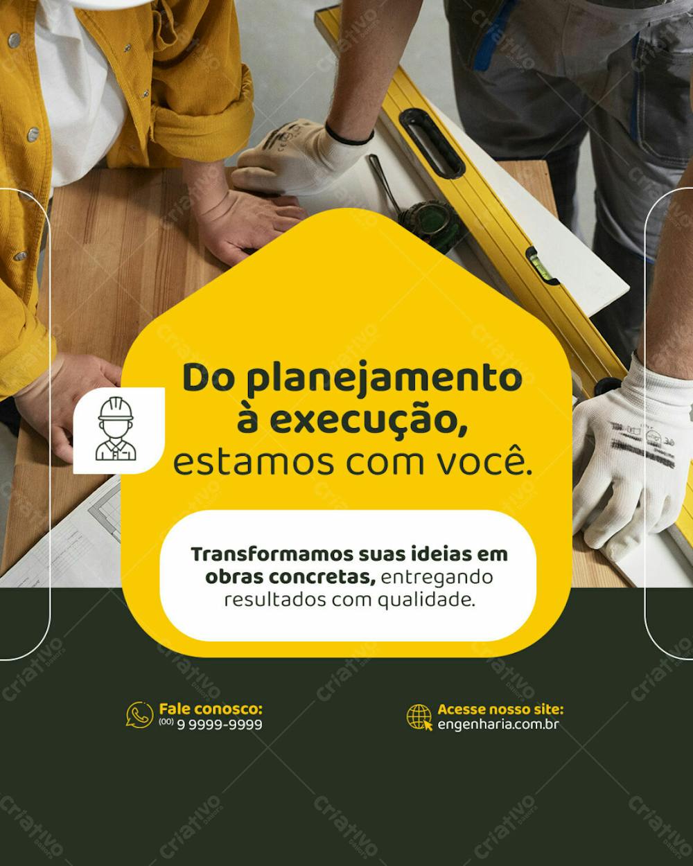 Engenharia Planejamento E Entrega Social Media Feed Psd Editável