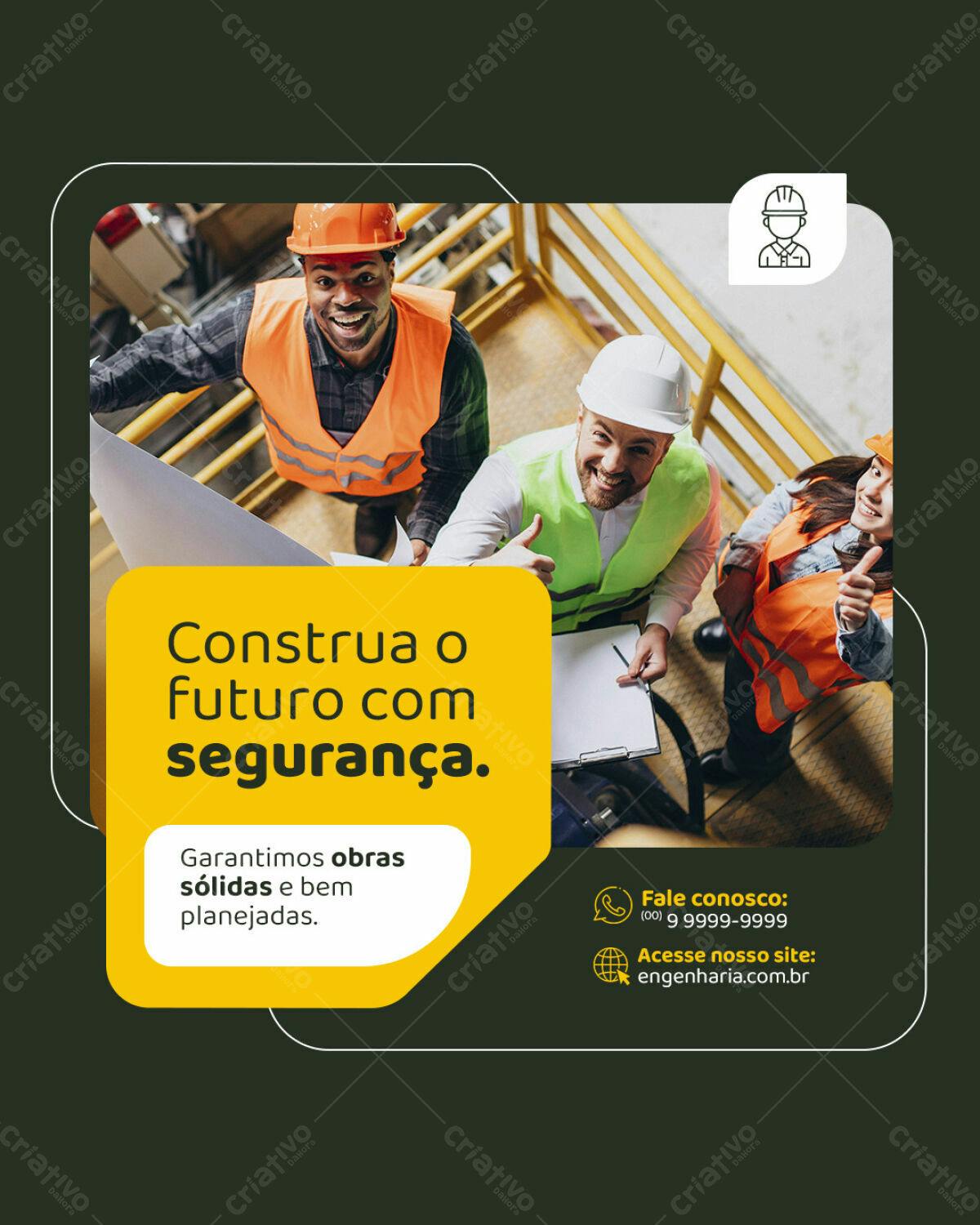 Post para Engenharia e Construção Civil PSD Editável