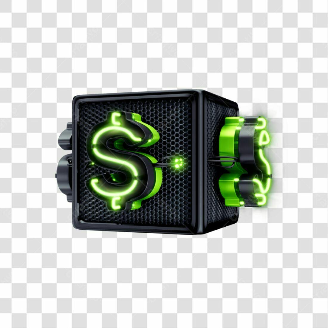 Icone Financeiro Dinheiro Verde e Preto PNG com fundo transparente
