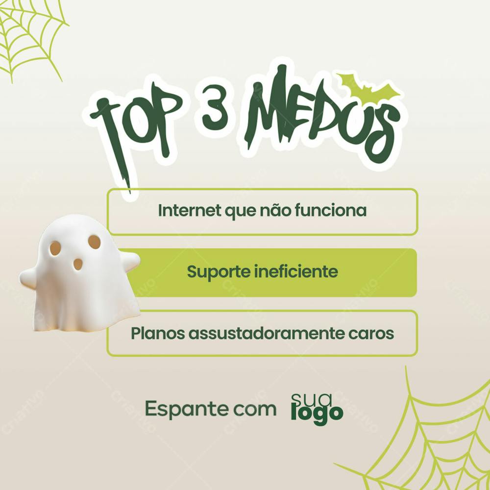Modelo Psd Midia Social Folheto De Marketing Provedor De Internet Halloween