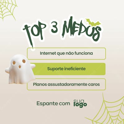 Modelo Psd Midia Social Folheto De Marketing Provedor De Internet Halloween