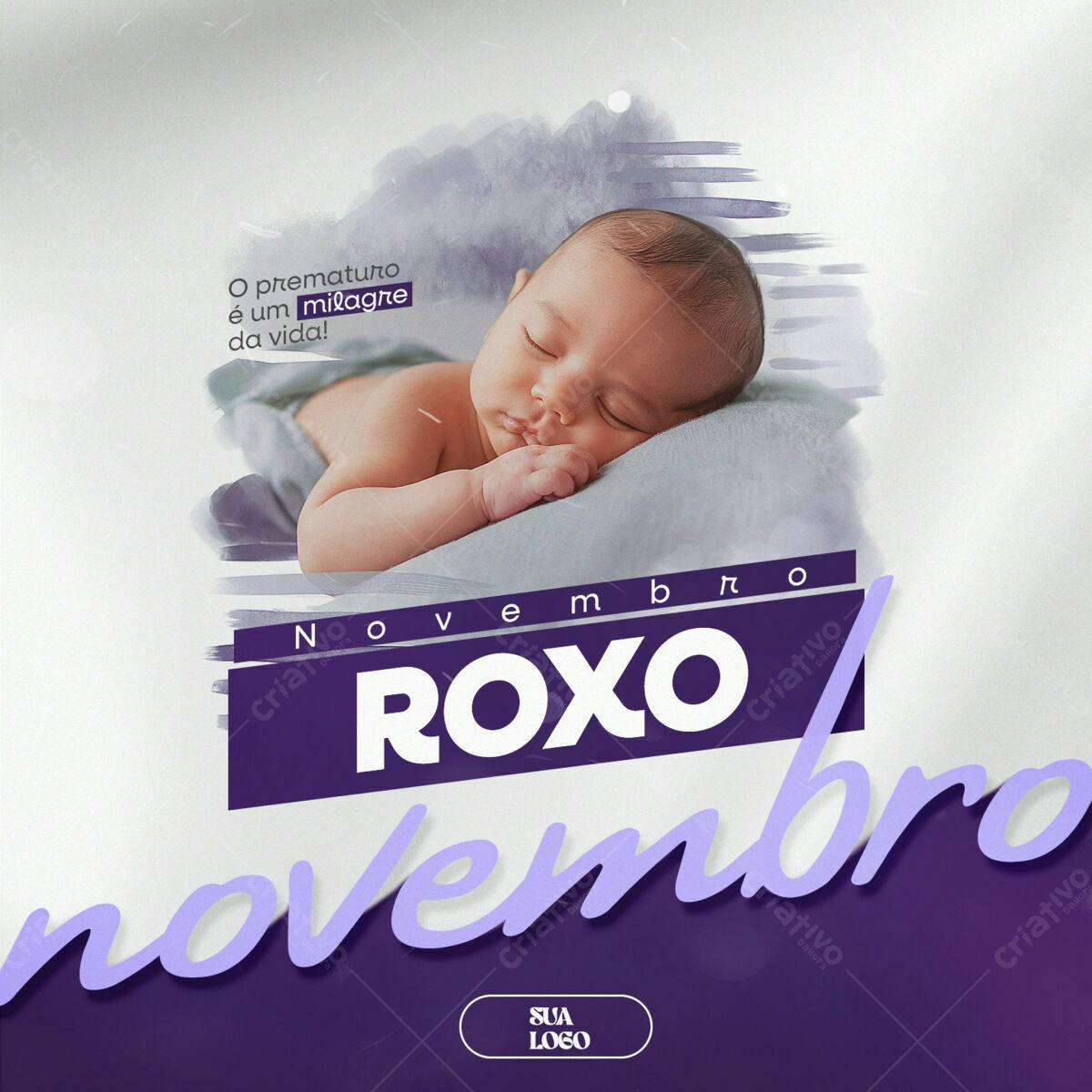 Post para Novembro Roxo PSD Editável