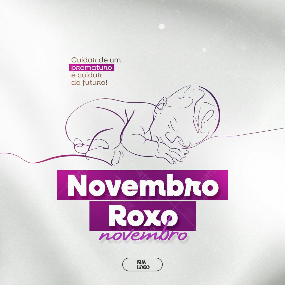 Post para Novembro Roxo PSD Editável