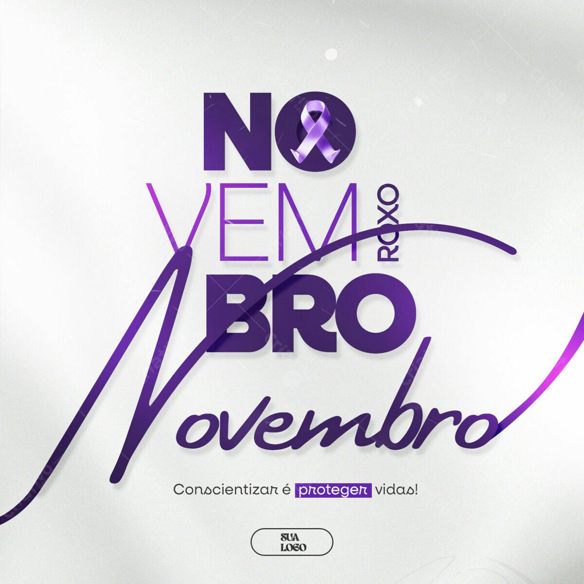 Post para Novembro Roxo PSD Editável