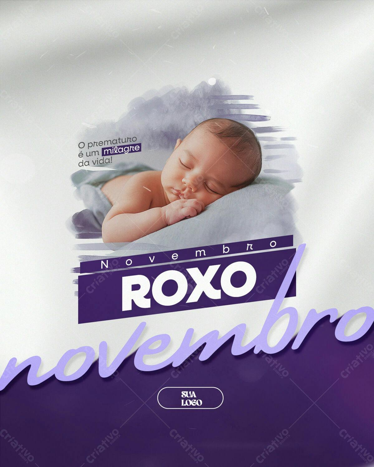 Post para Novembro Roxo PSD Editável