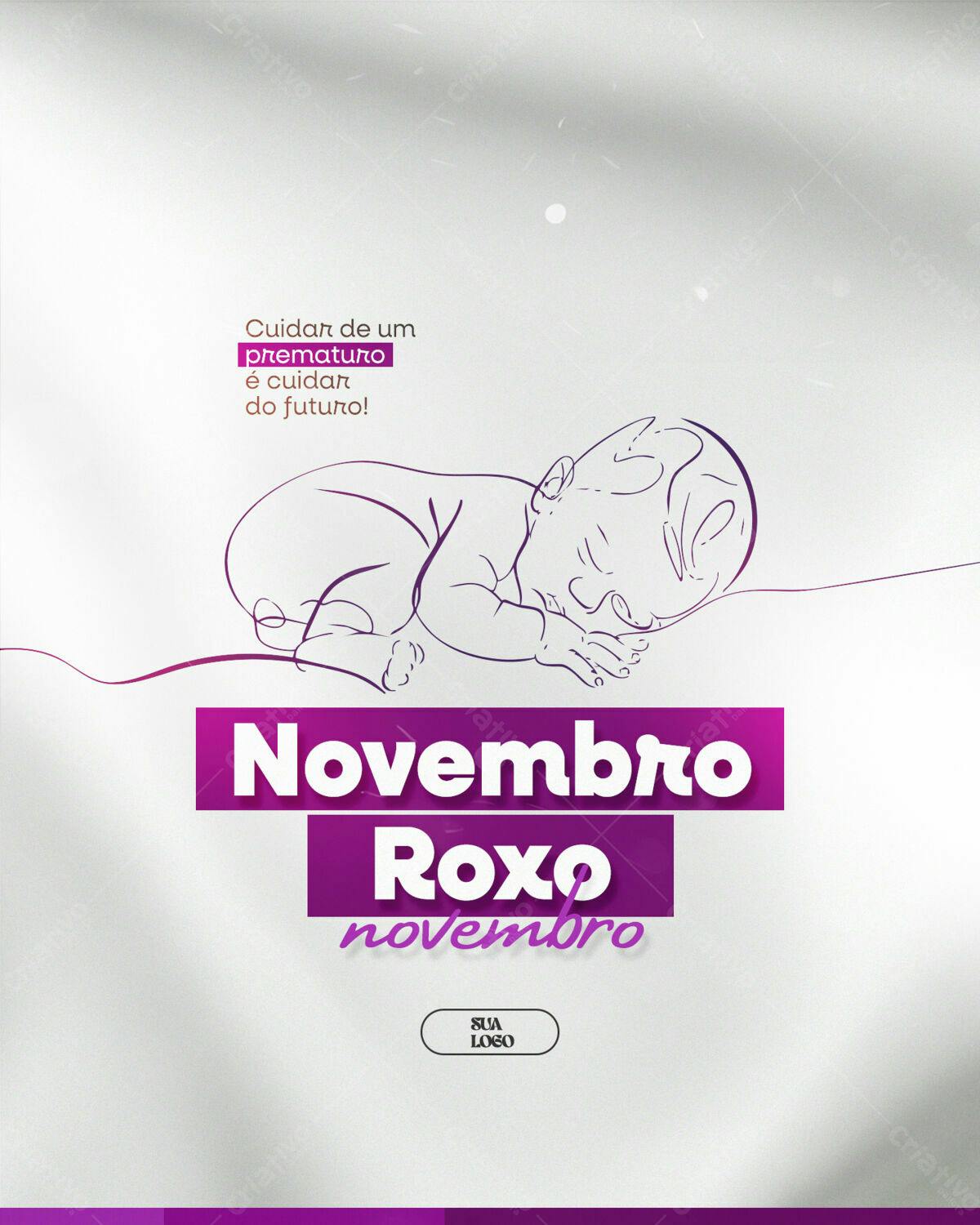 Post para Novembro Roxo PSD Editável
