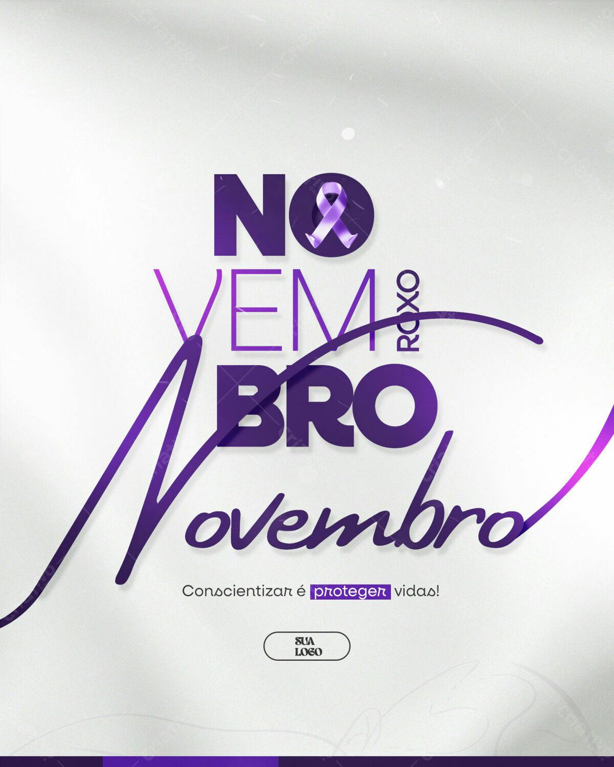 Flyer Novembro Roxo PSD Editável