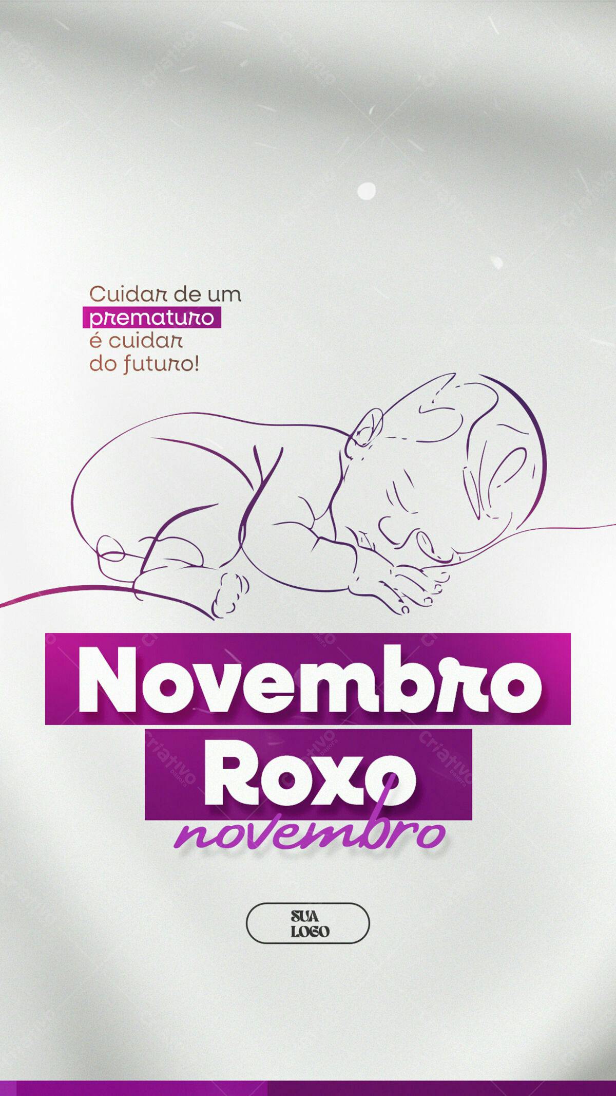 Flyer Novembro Roxo PSD Editável