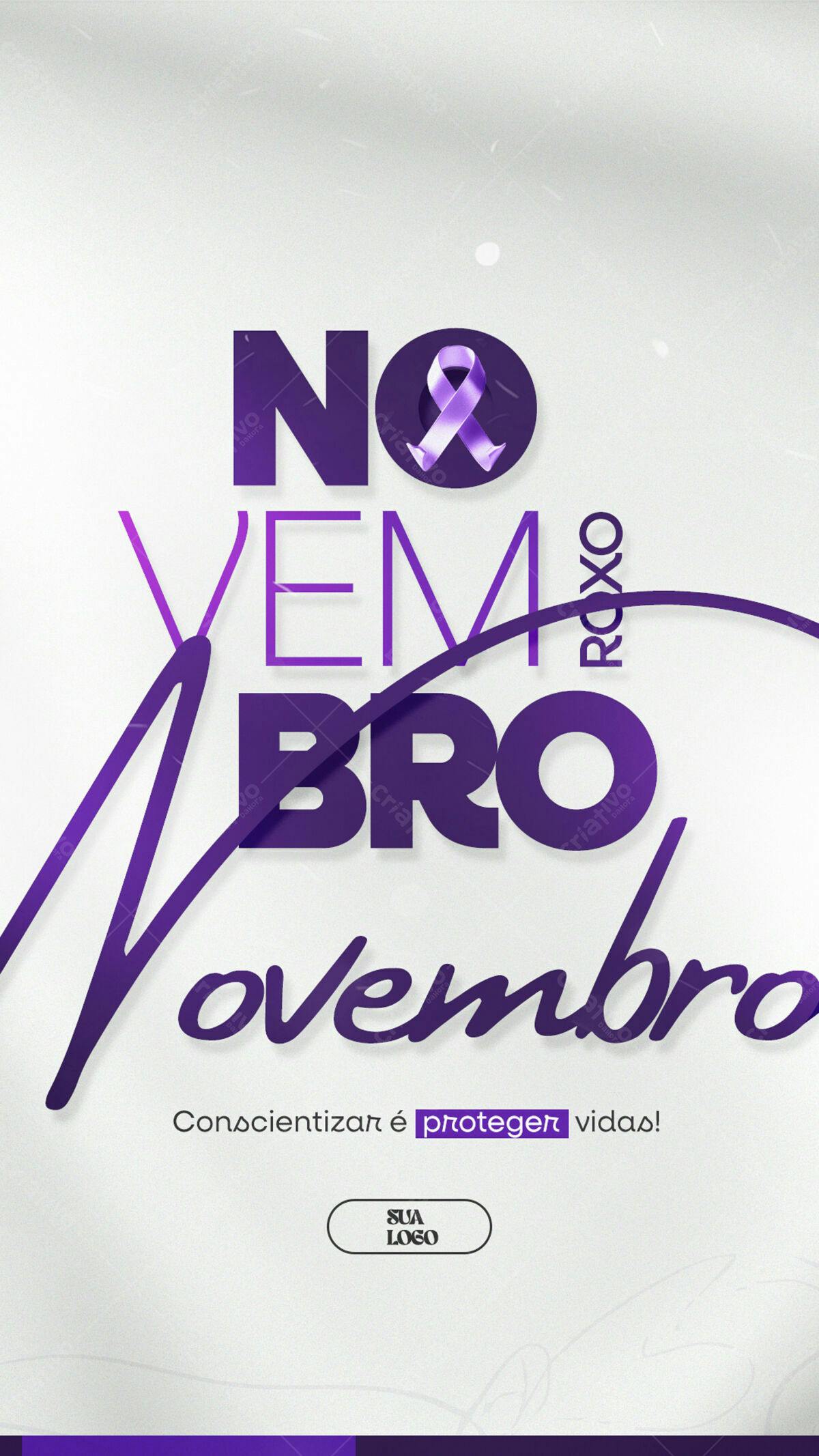 Flyer Novembro Roxo PSD Editável