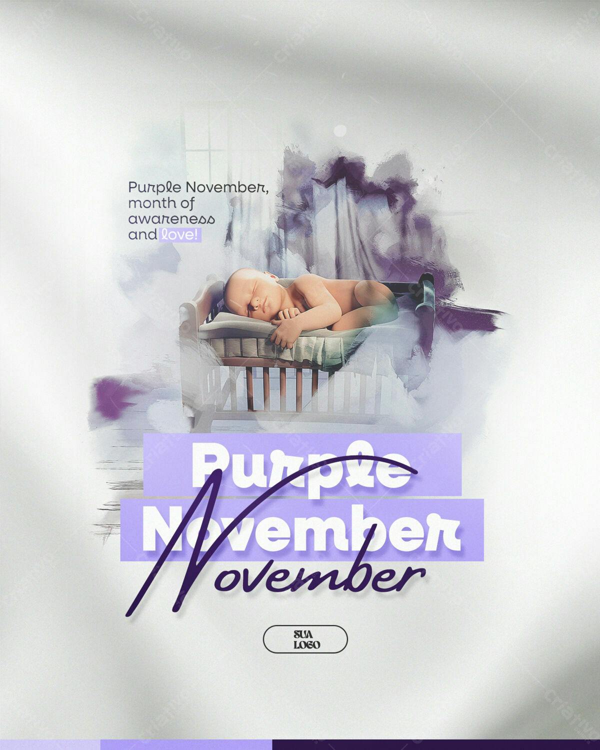 Post para o Novembro Roxo PSD Editável