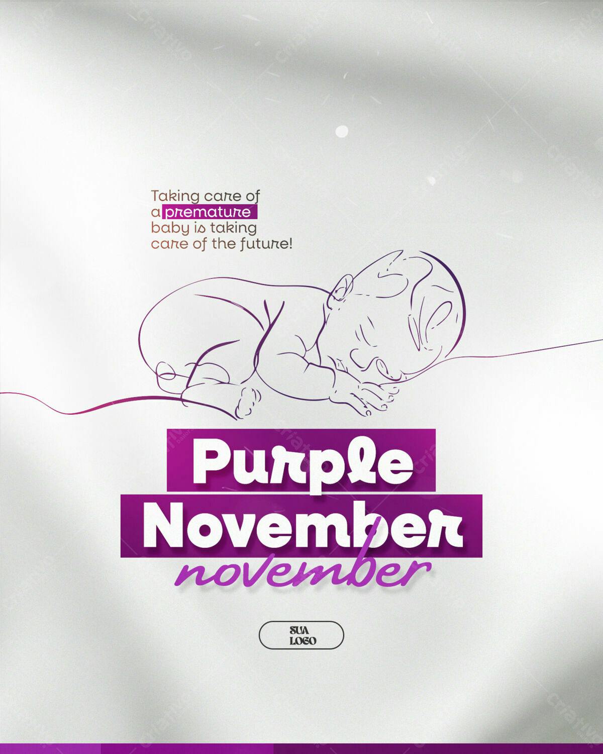 Flyer Novembro Roxo PSD Editável