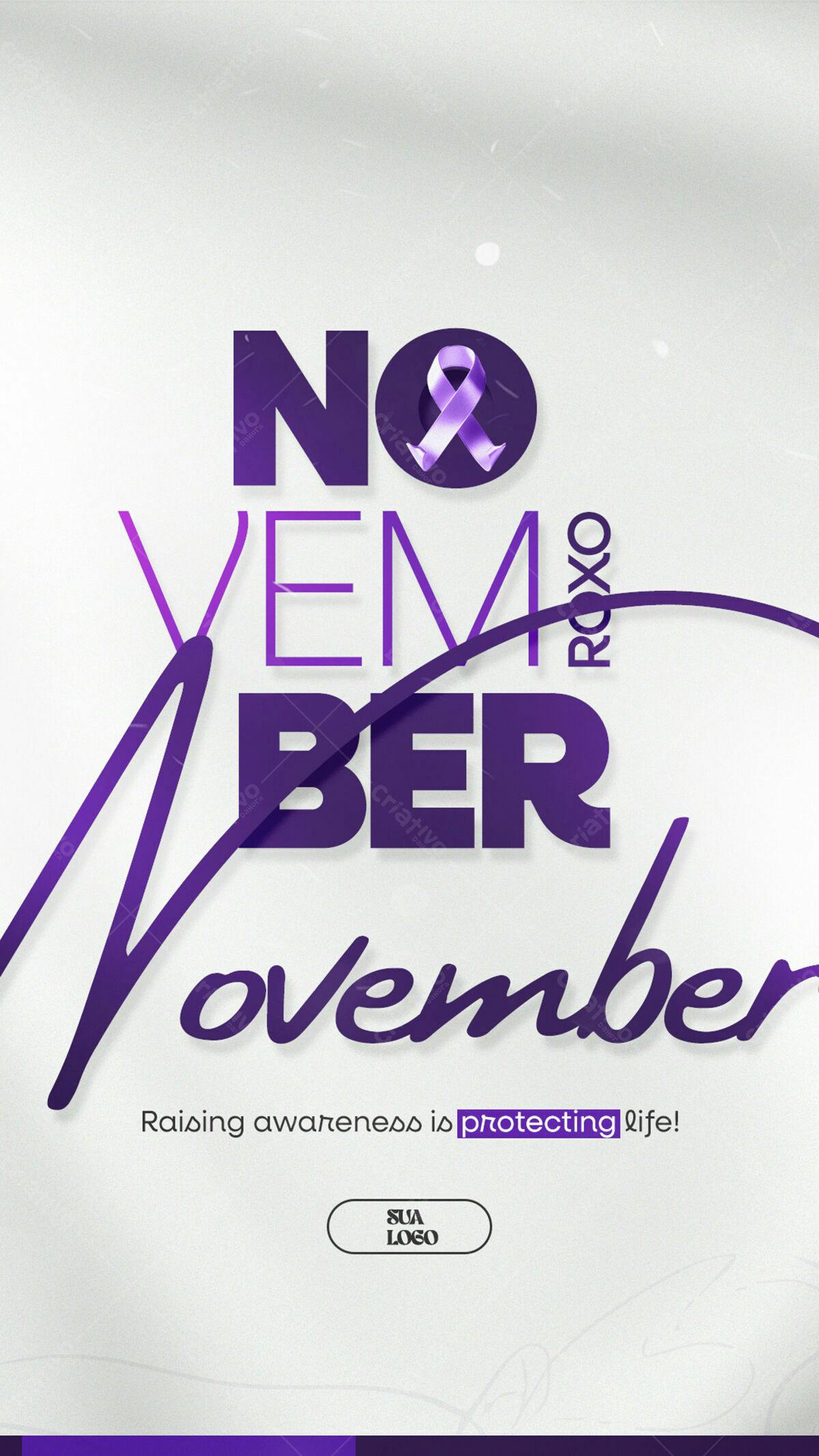 Flyer Novembro Roxo PSD Editável