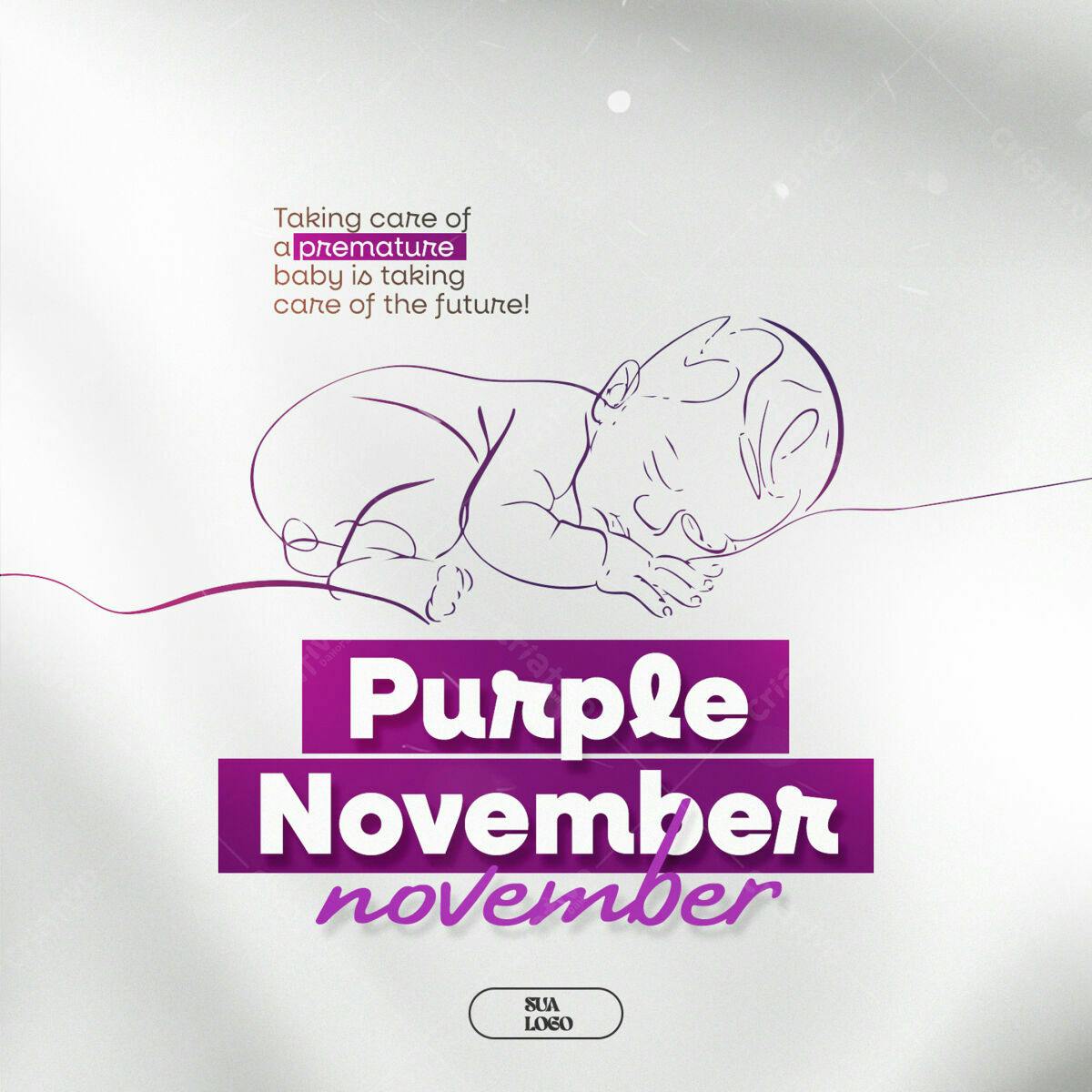 Flyer para Novembro Roxo PSD Editável