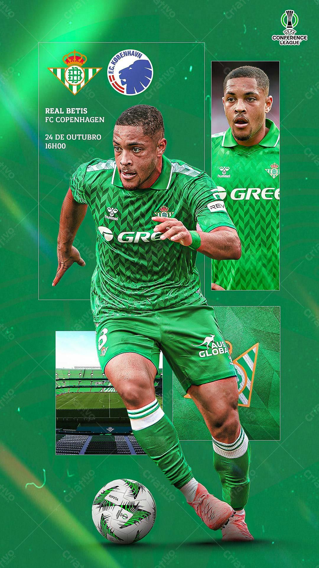 Flyer Jogo Real Betis x FC Copenhagen PSD Editável