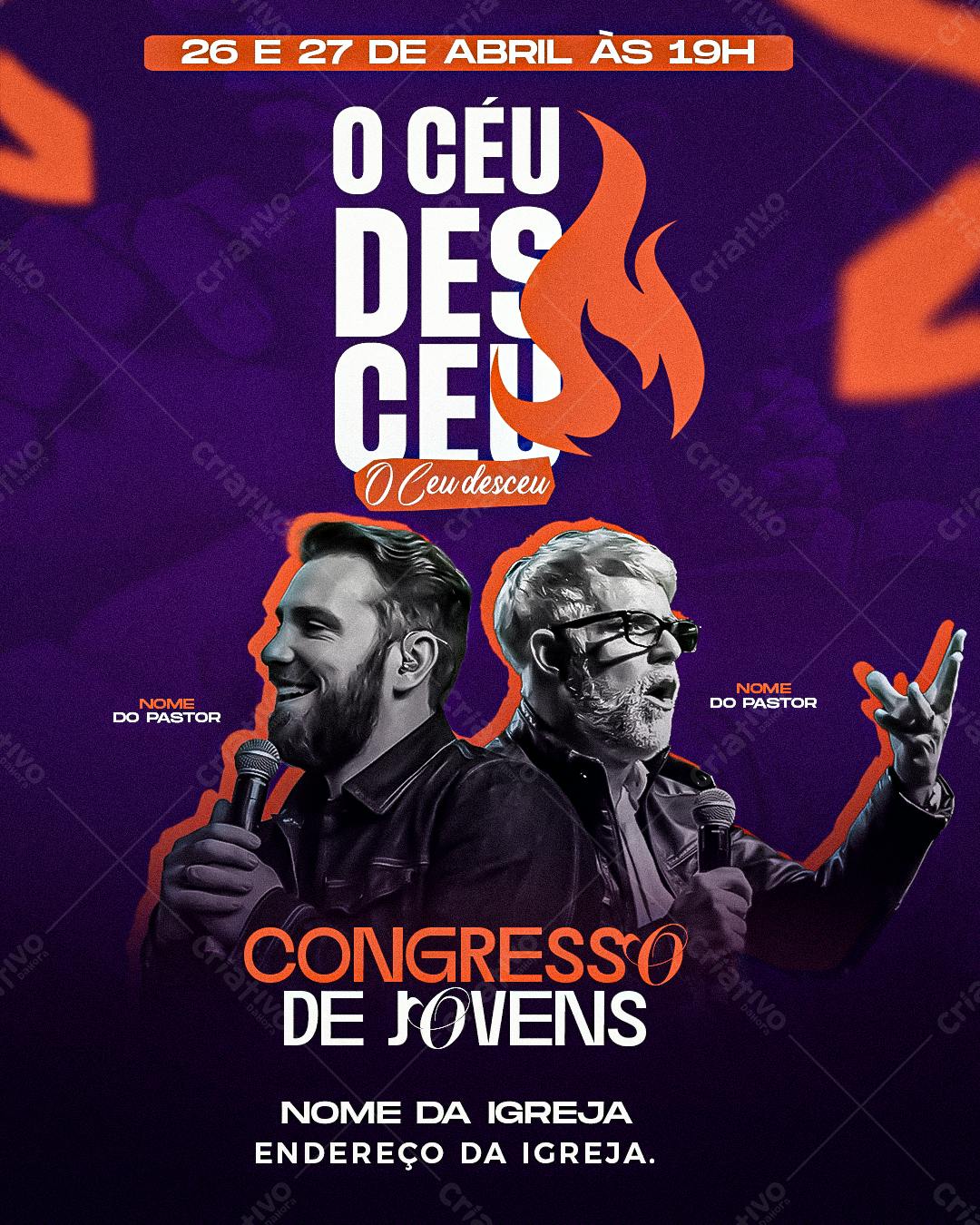 Flyer Congresso de Jovens PSD Editável