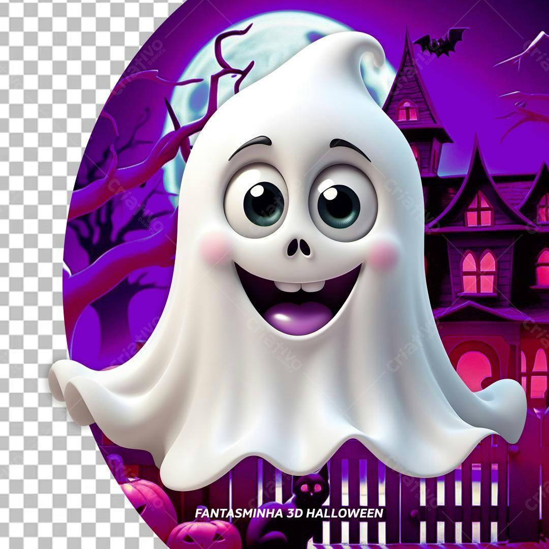 Fantasminha 3D fofo para Halloween