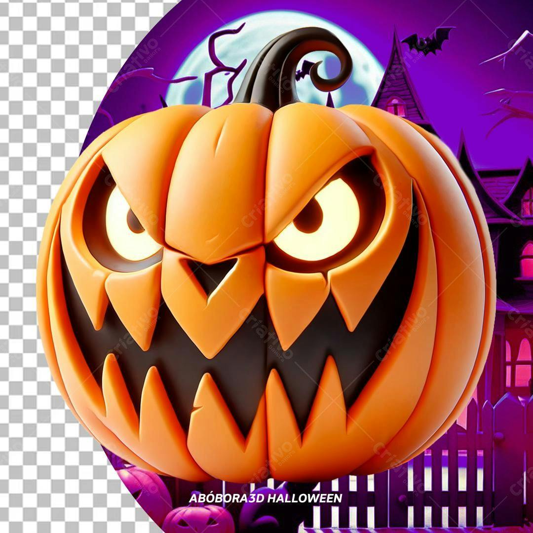 Abóbora 3D malévola Halloween
