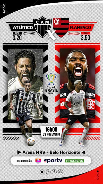 FLYER FUTEBOL FINAL COPA DO BRASIL ATLÉTICO vs FLAMENGO 2024