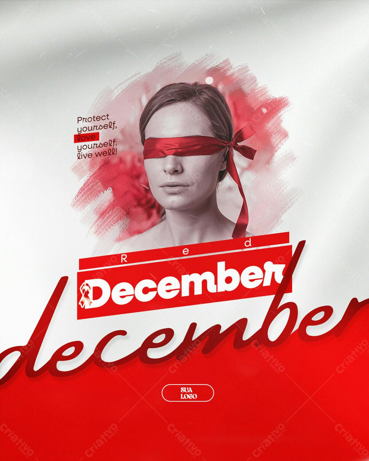 Flyer Dezembro Vermelho PSD Editável