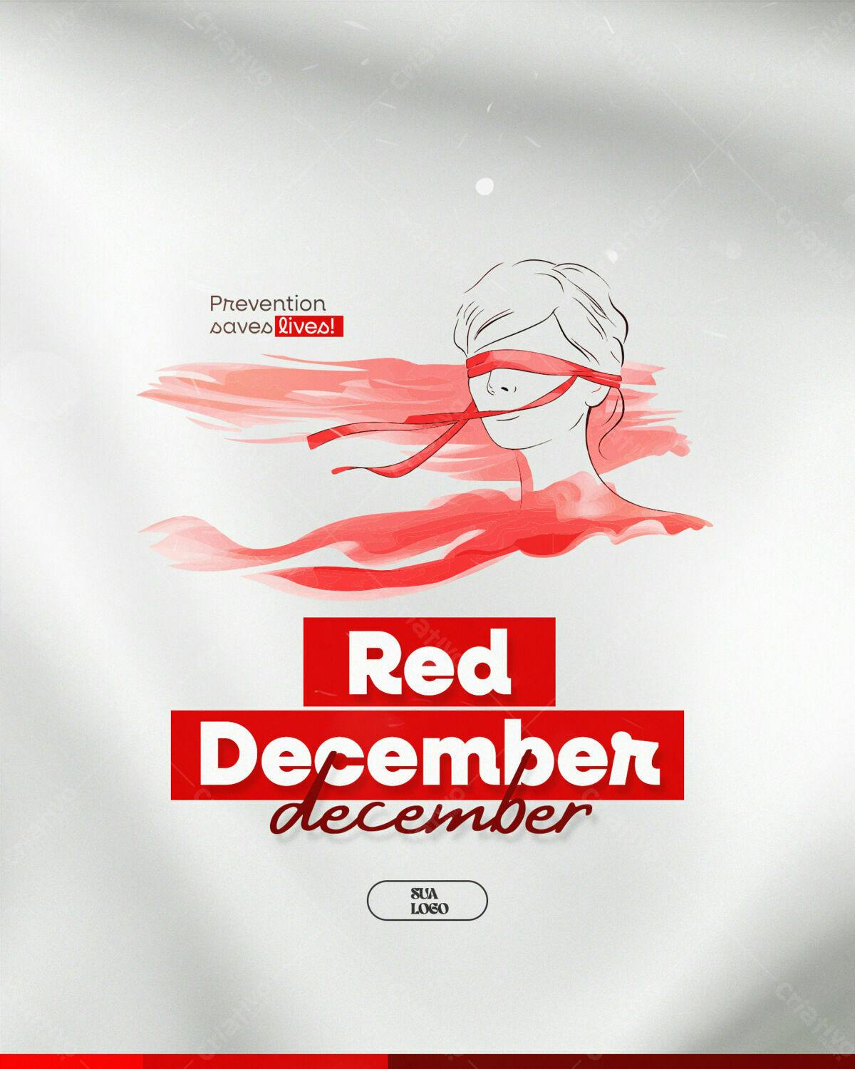 Flyer Dezembro Vermelho PSD Editável
