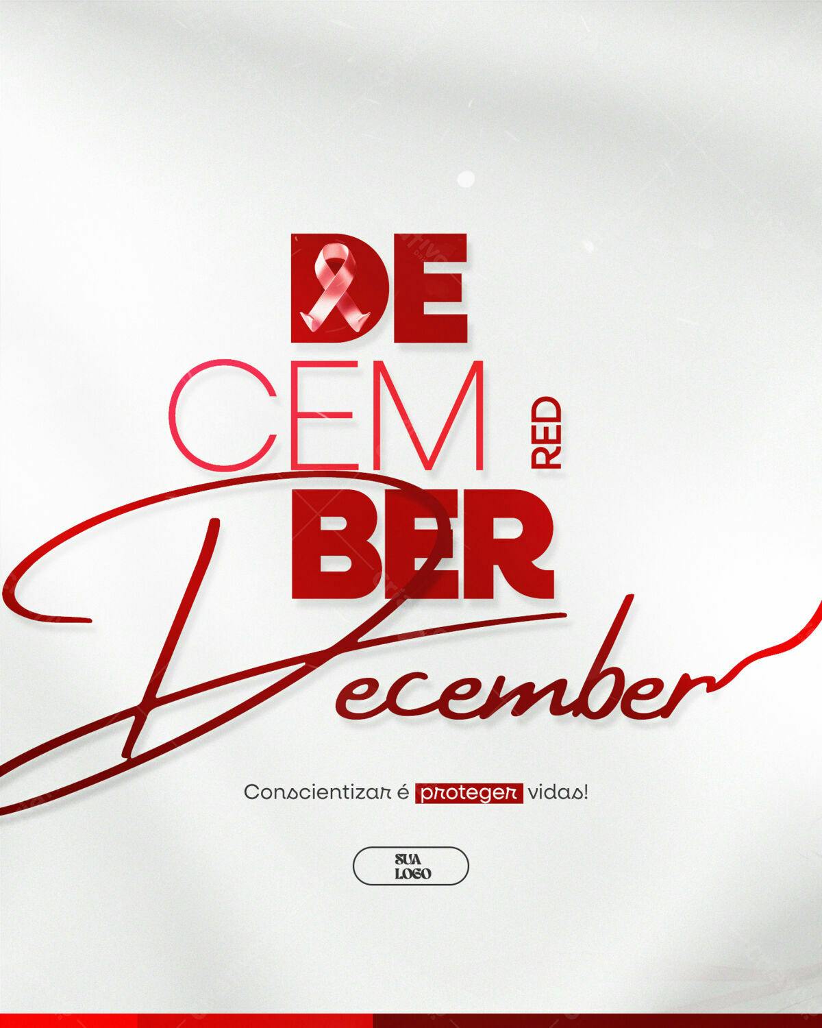 Flyer Dezembro Vermelho PSD Editável