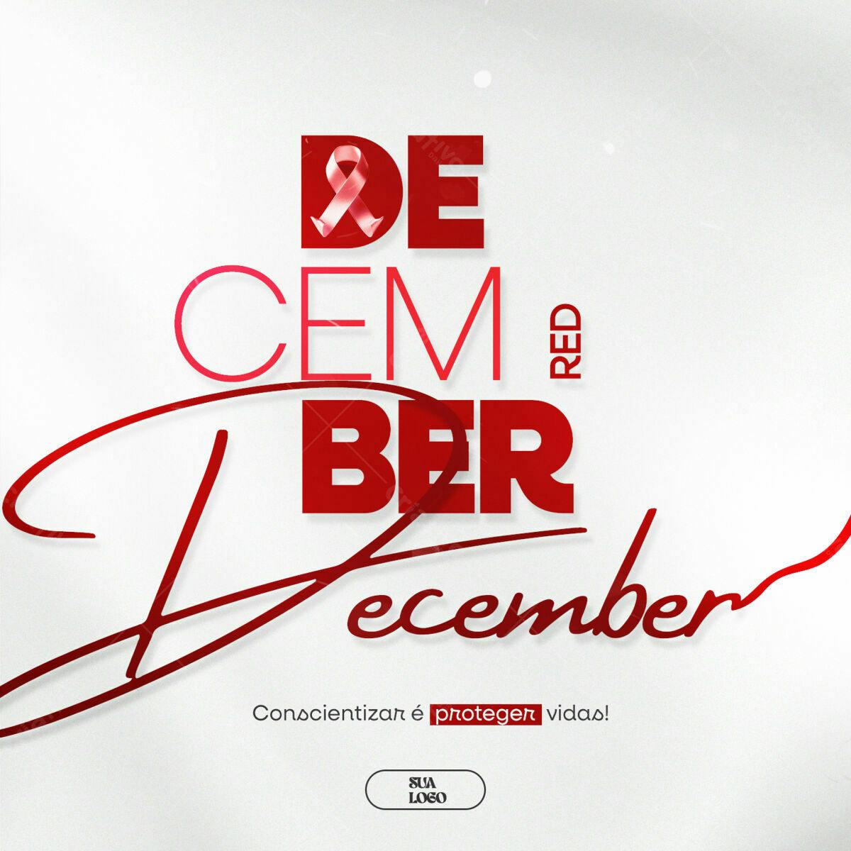 Post Dezembro Vermelho PSD Editável