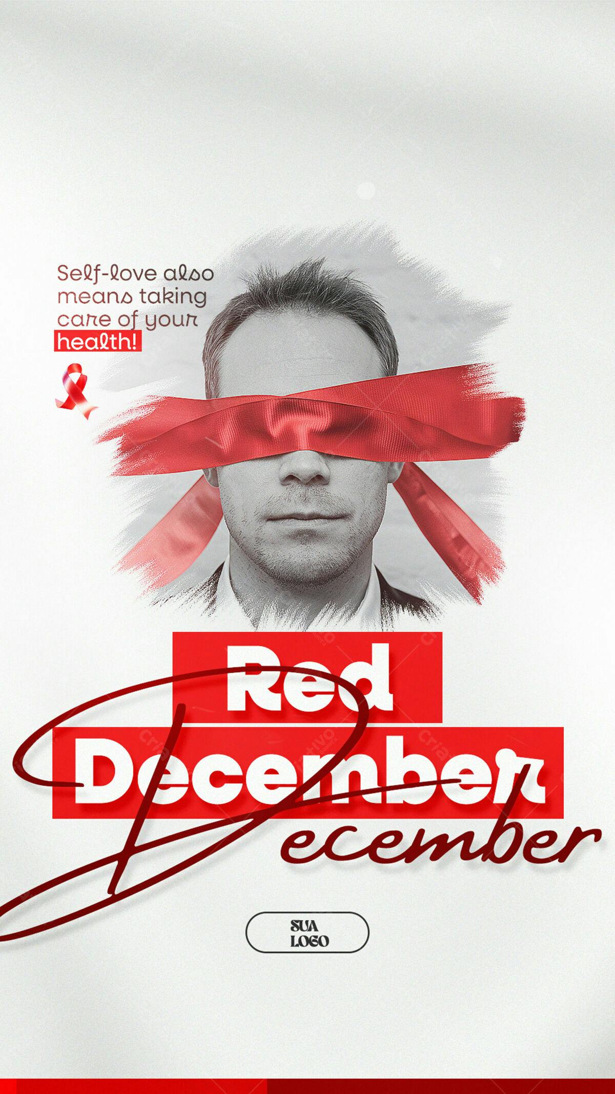 Poster Dezembro Vermelho PSD Editável