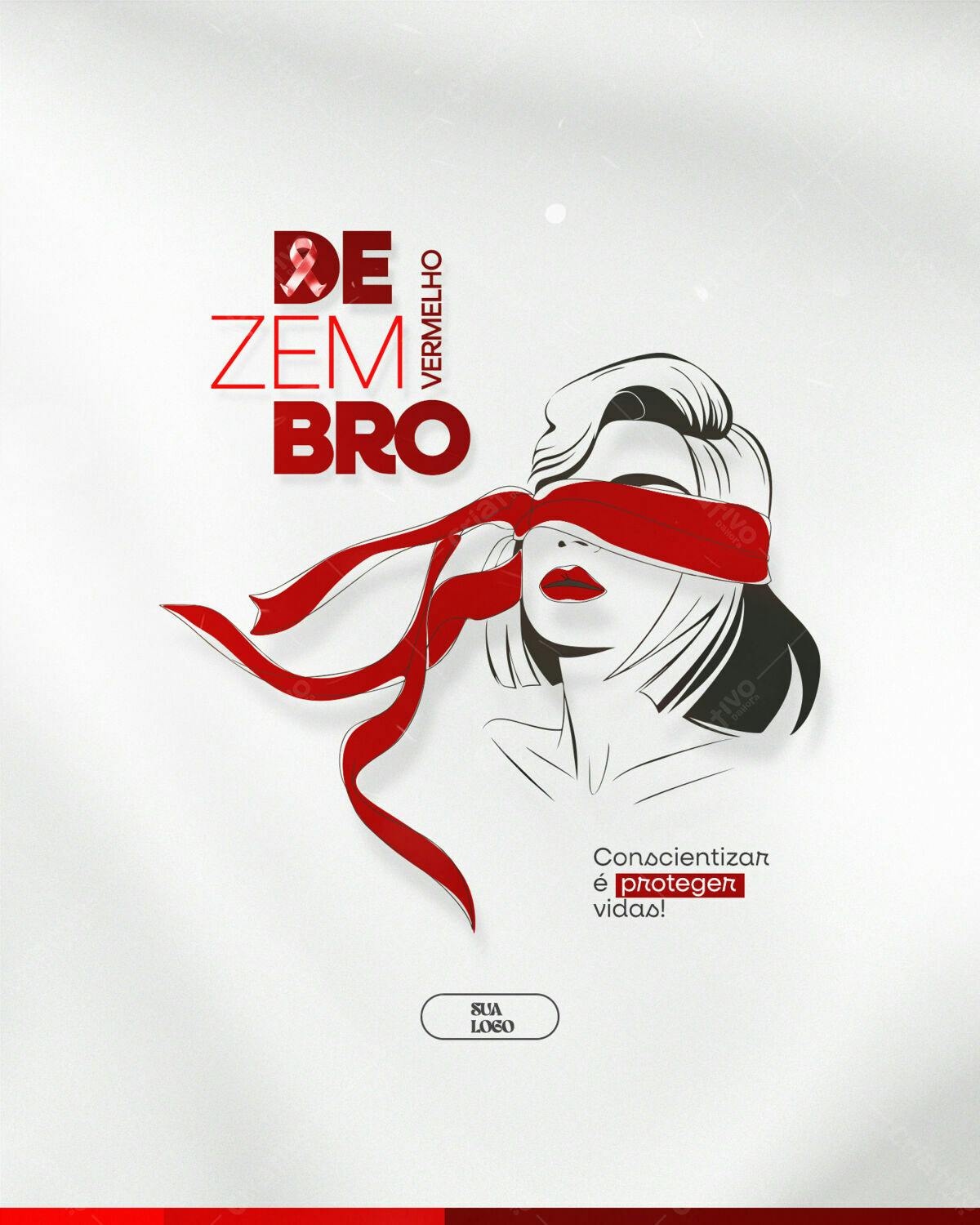 Arte Dezembro Vermelho PSD Editável