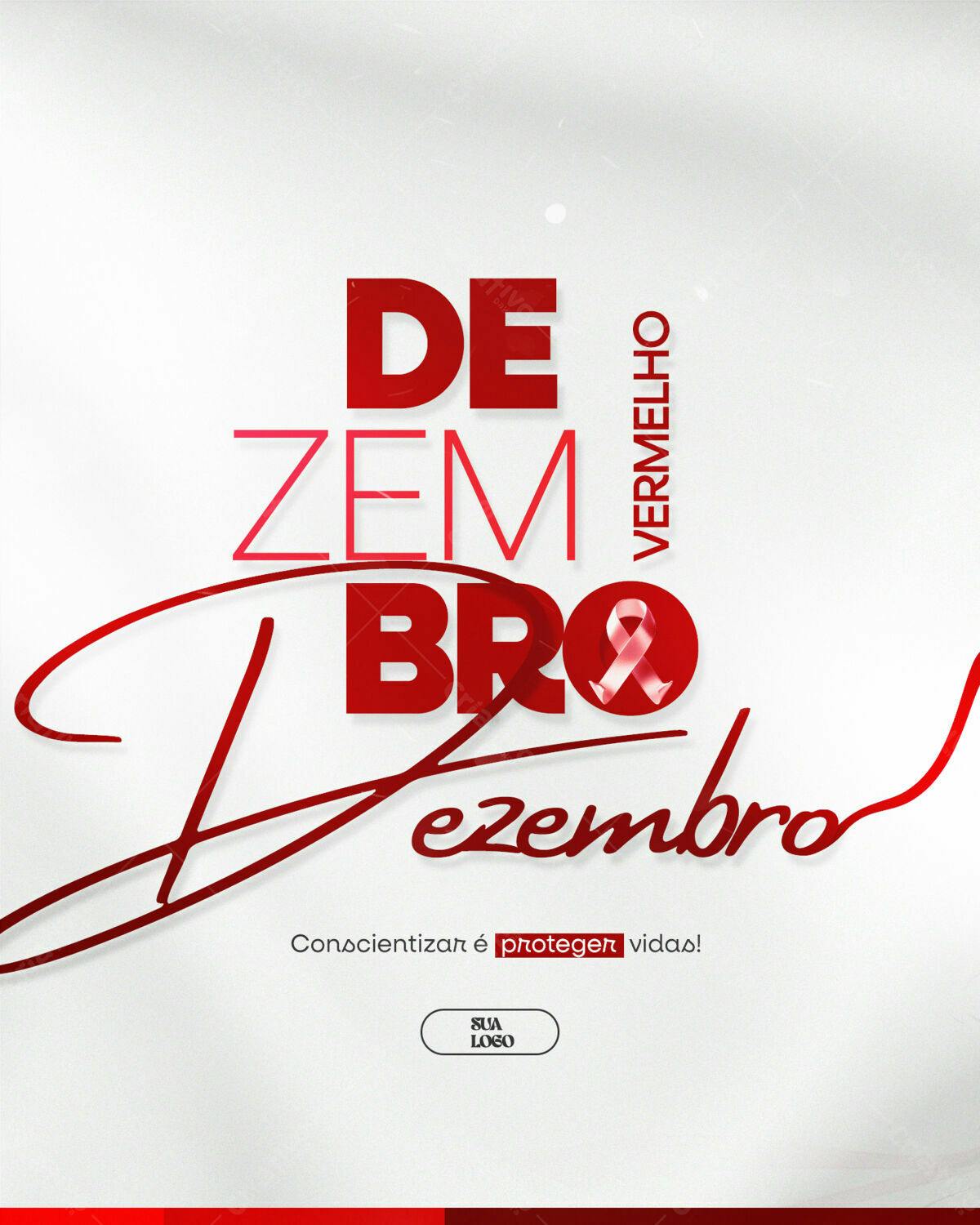 Dezembro Vermelho: Flyer de Conscientização PSD Editável