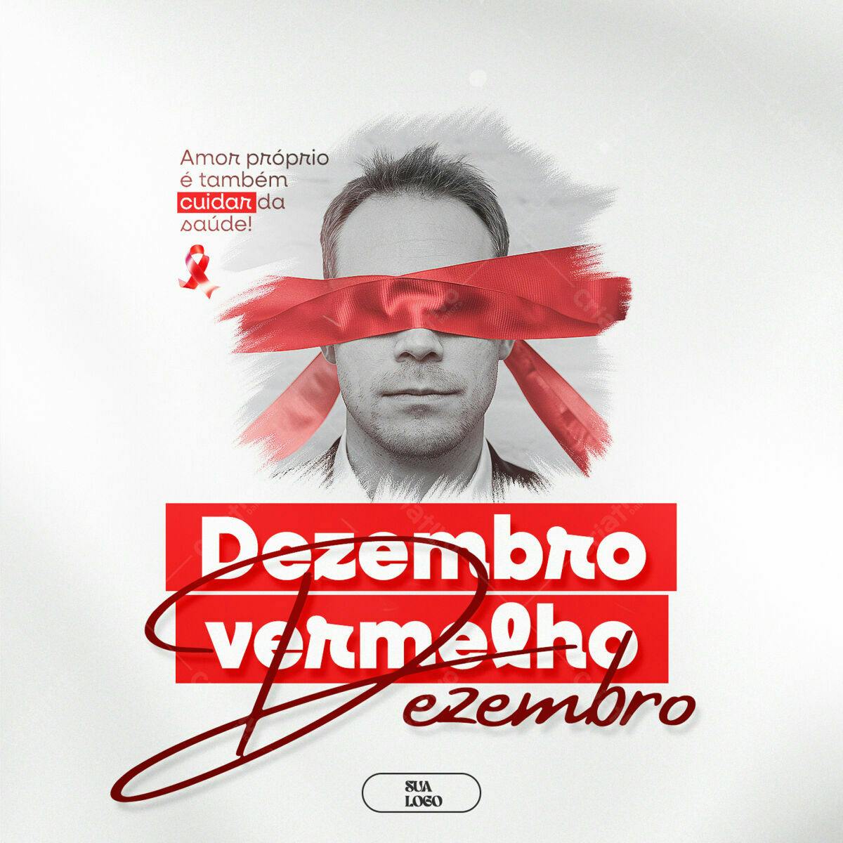 Post para Dezembro Vermelho PSD Editável