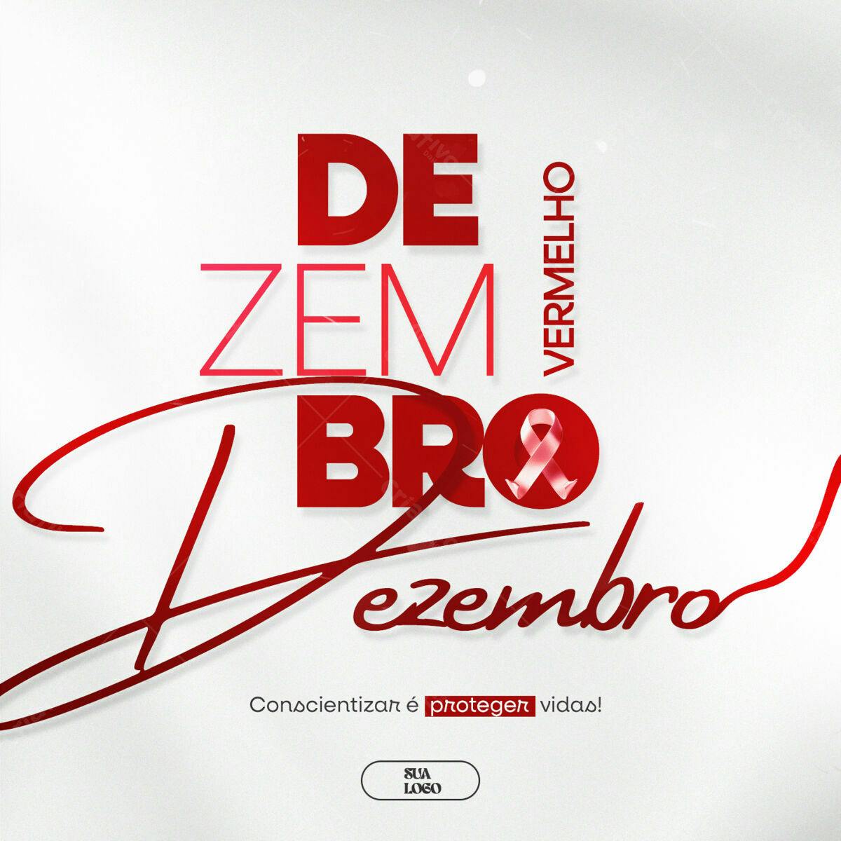Post para Dezembro Vermelho PSD Editável