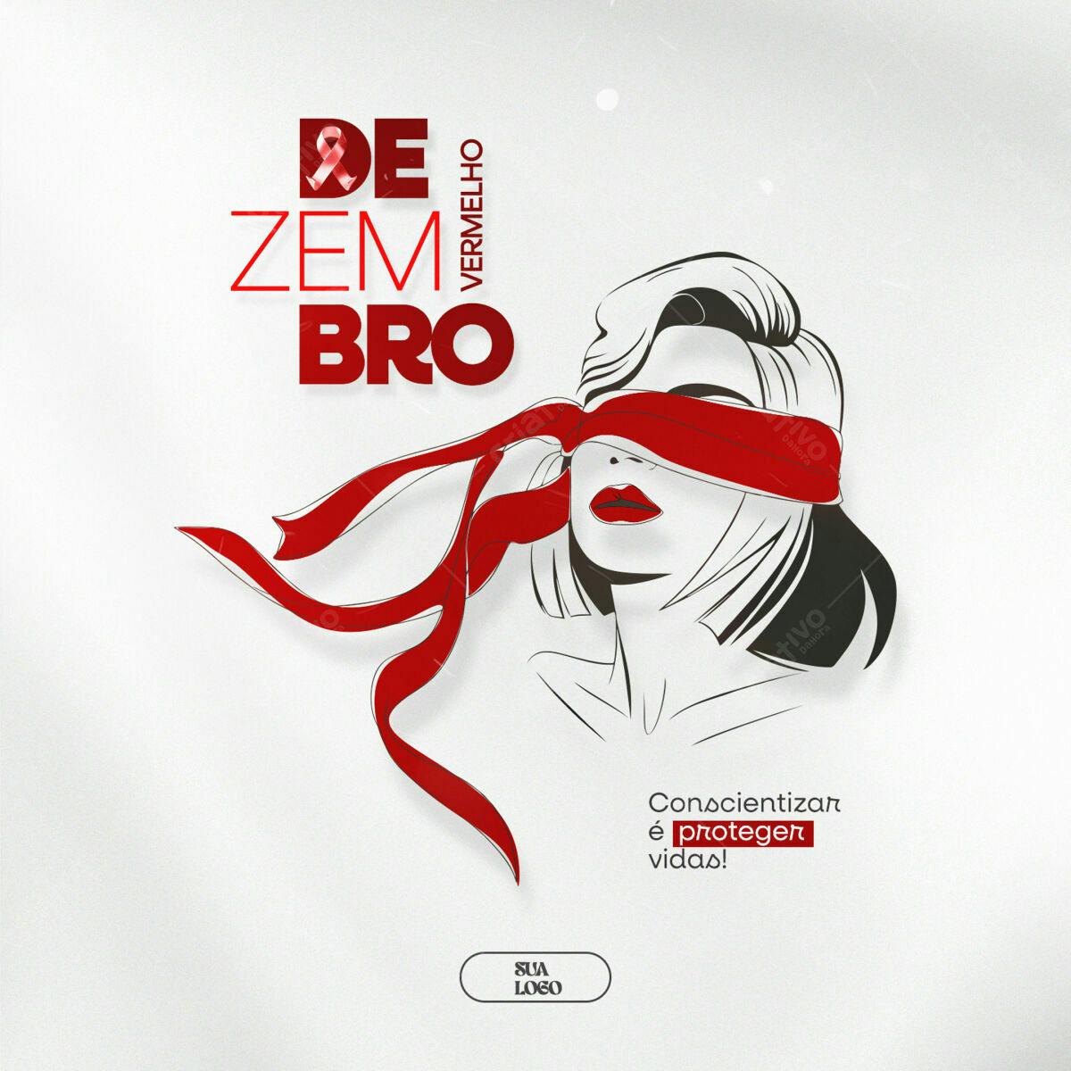 Post para Dezembro Vermelho PSD Editável