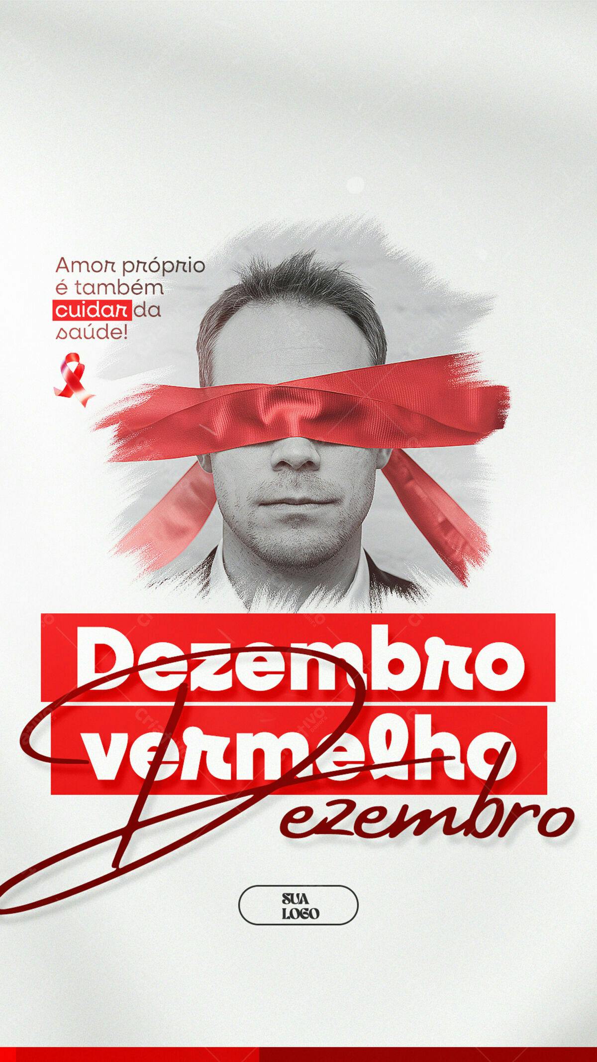 Poster Dezembro Vermelho PSD Editável