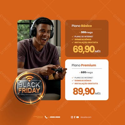 Modelo Psd Midia Social Folheto De Marketing Provedor De Internet Black Friday