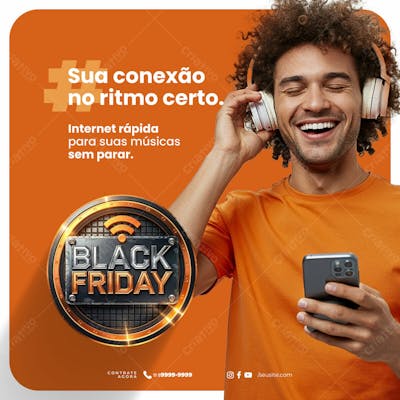 Modelo Psd Midia Social Folheto De Marketing Provedor De Internet Black Friday