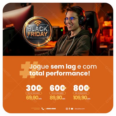 Modelo Psd Midia Social Folheto De Marketing Provedor De Internet Black Friday