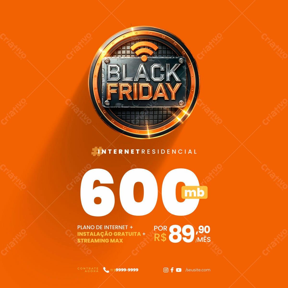 Flyer Black Friday Internet 600mb PSD Editável