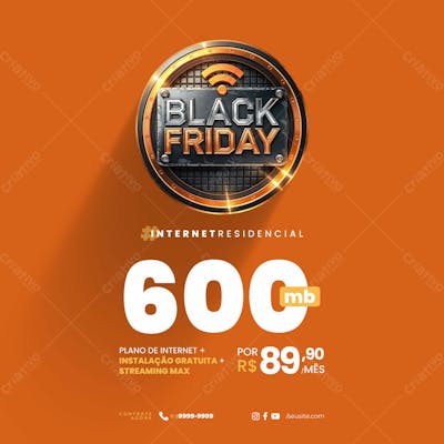 Modelo Psd Midia Social Folheto De Marketing Provedor De Internet Black Friday